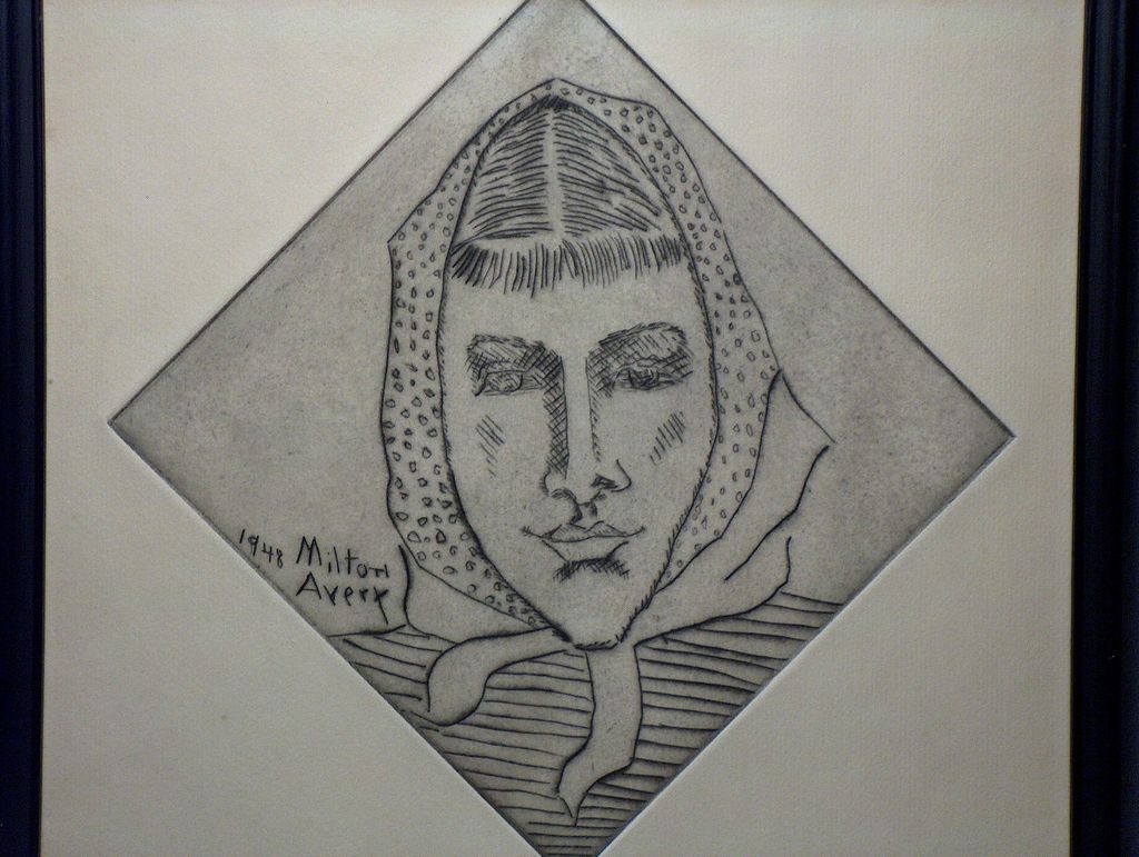Milton Avery Drypoint Etching of a Woman, 1948 Milton Avery Drypoint Etching of a Woman, 1948