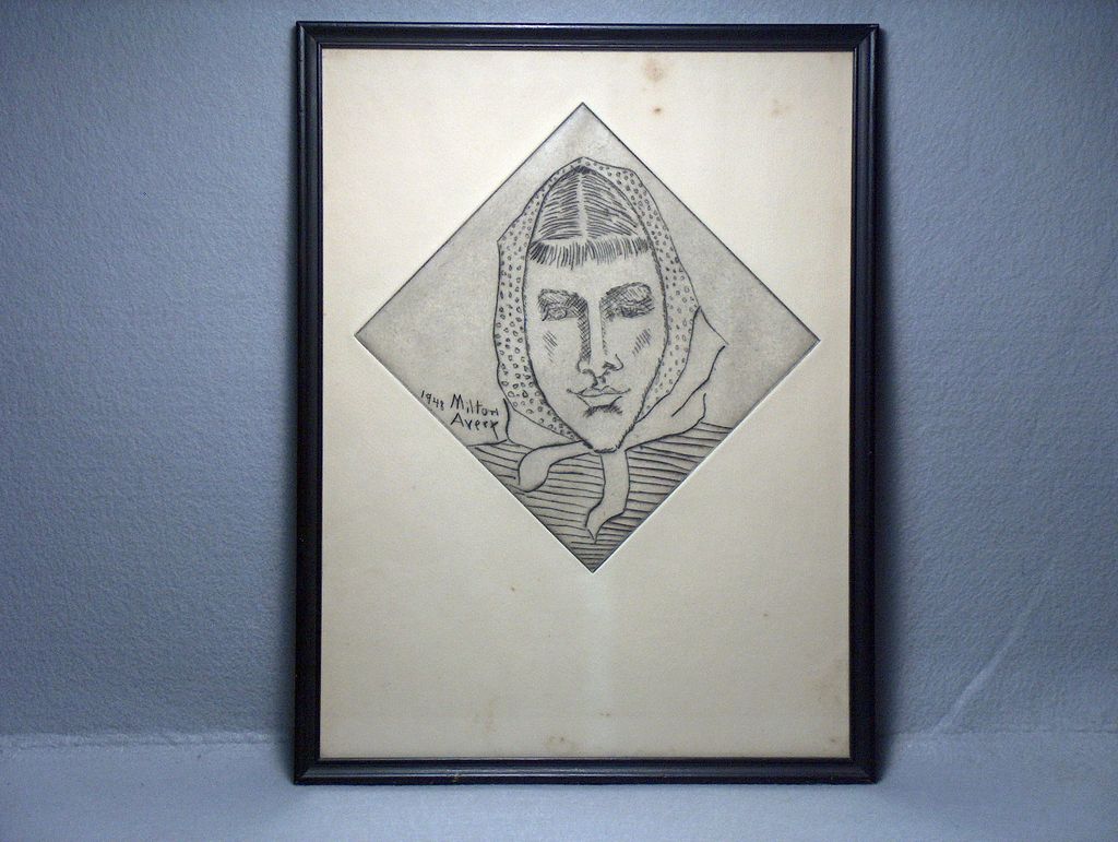 Milton Avery Drypoint Etching of a Woman, 1948 Milton Avery Drypoint Etching of a Woman, 1948