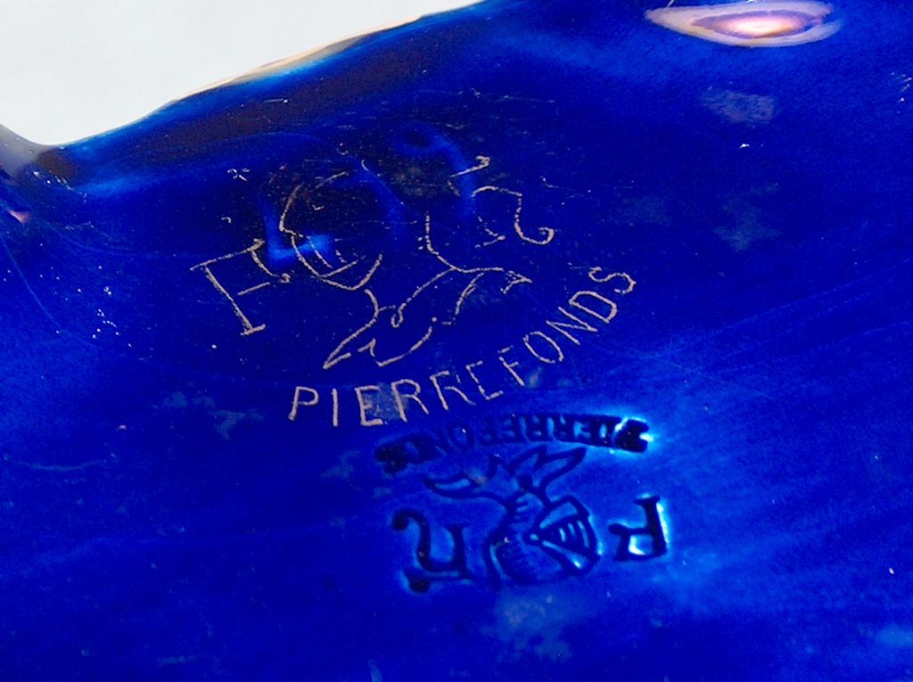 French "Pierrefonds" Gilt/Cobalt Porc. Vase, c. 1890. NOW $185! French "Pierrefonds" Gilt/Cobalt Porc. Vase, c. 1890. NOW $185!