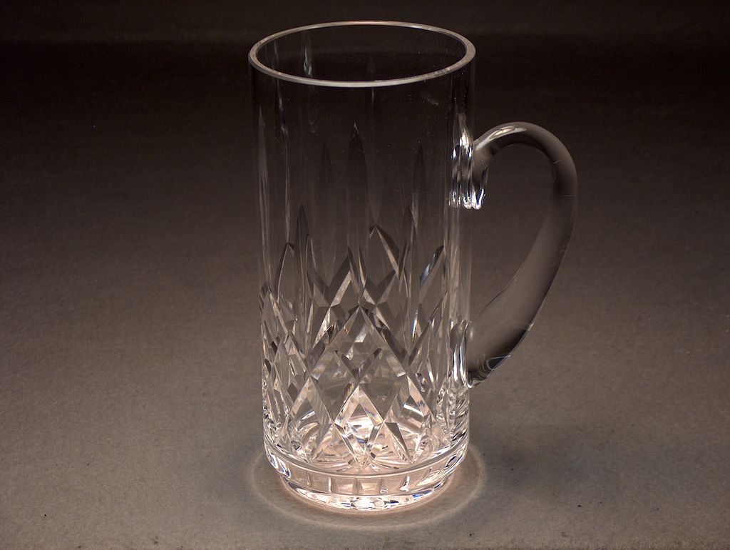 Unusual Waterford Crystal "Lismore" Beer Stein. Unusual Waterford Crystal "Lismore" Beer Stein.