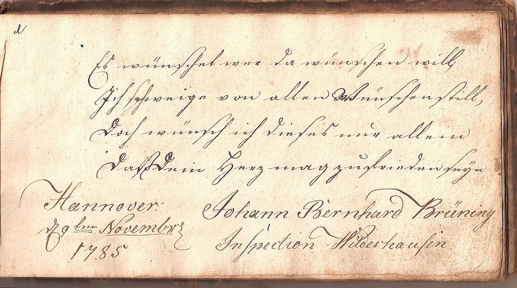 Antique Autograph Book - Hanover, Germany c.1785 Antique Autograph Book - Hanover, Germany c.1785