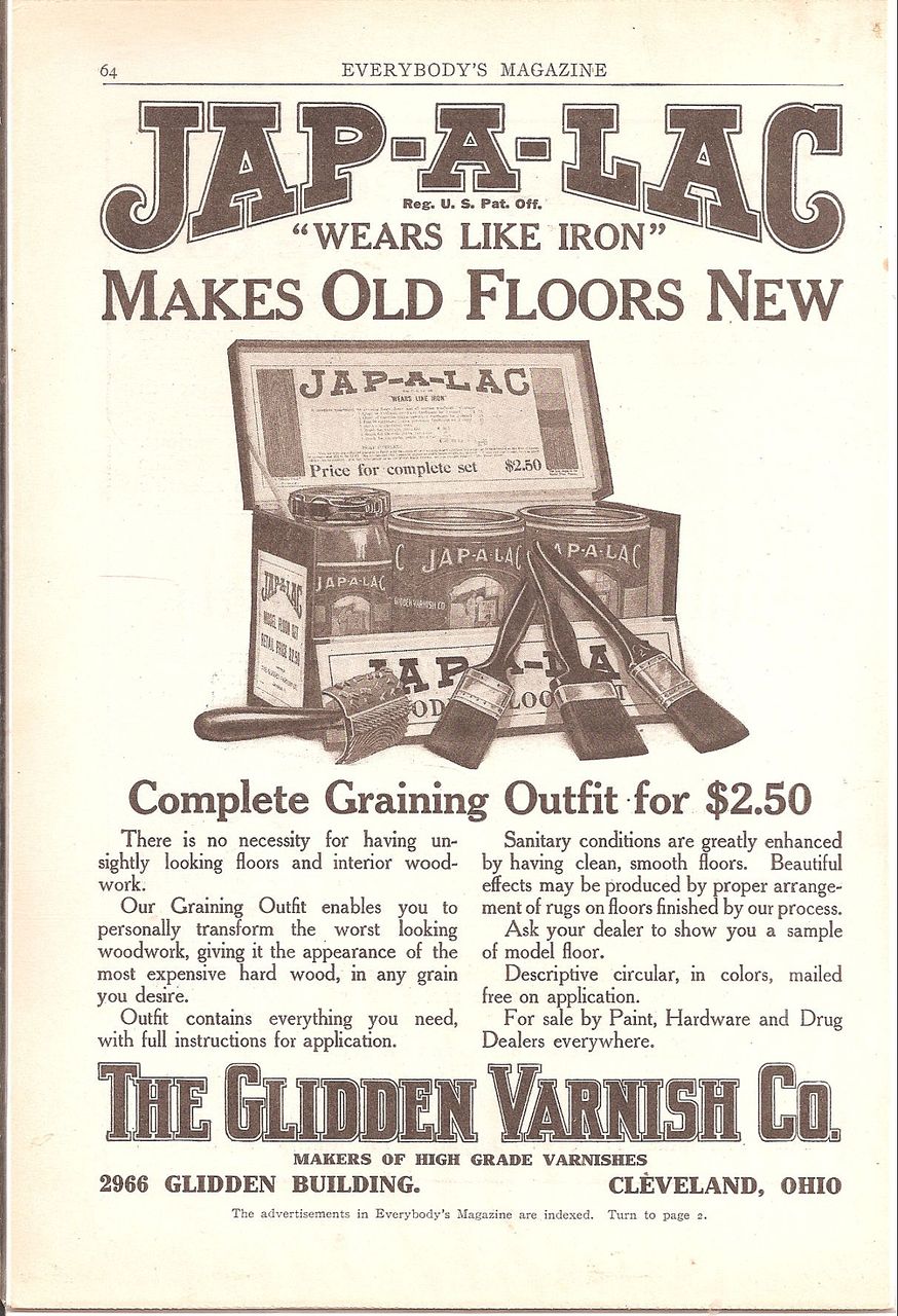 Advertisement for Jap-A-Lac Varnish c.1930's Advertisement for Jap-A-Lac Varnish c.1930's