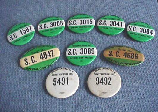 United Engineers & Constructors Special Contractor Badges United Engineers & Constructors Special Contractor Badges
