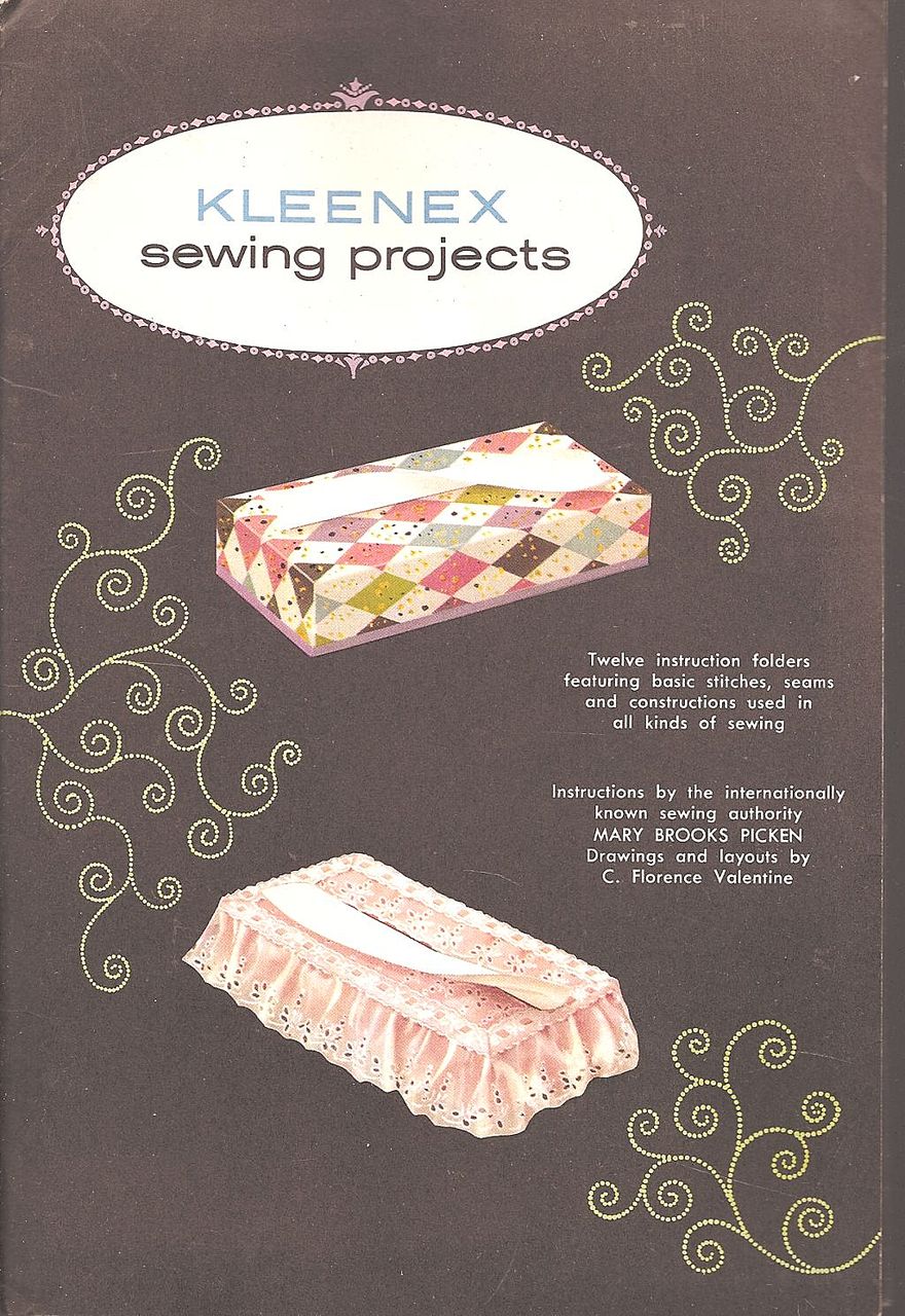 Kleenex Tissues Sewing Projects * 1950 -1958 Kleenex Tissues Sewing Projects * 1950 -1958