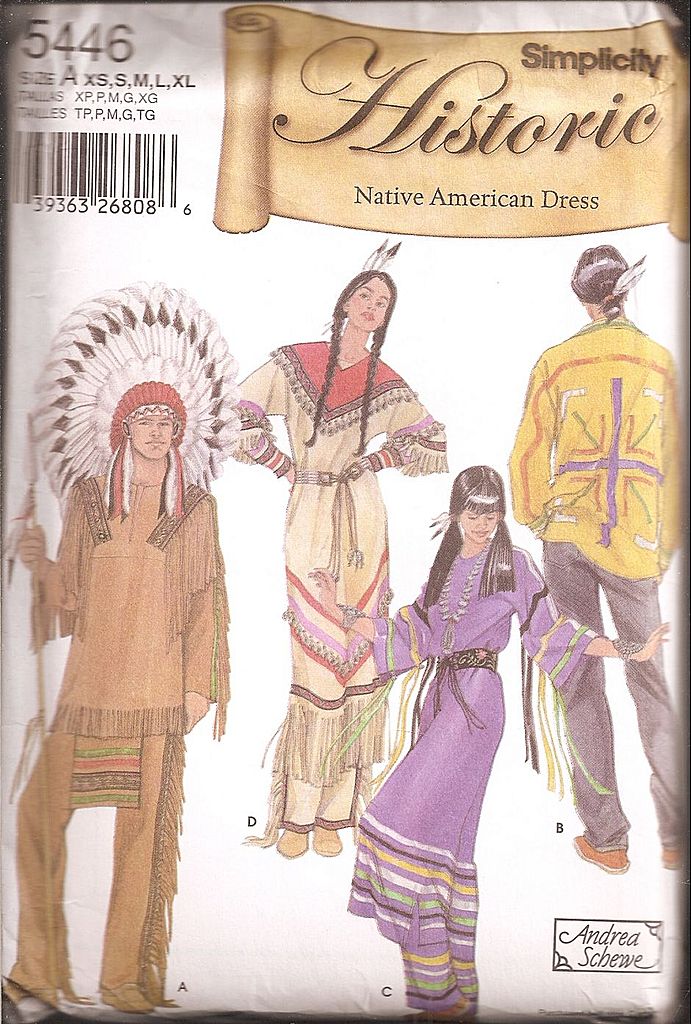 Simplicity Historic Native American Dress * Men's & Women's Patterns Simplicity Historic Native American Dress * Men's & Women's Patterns