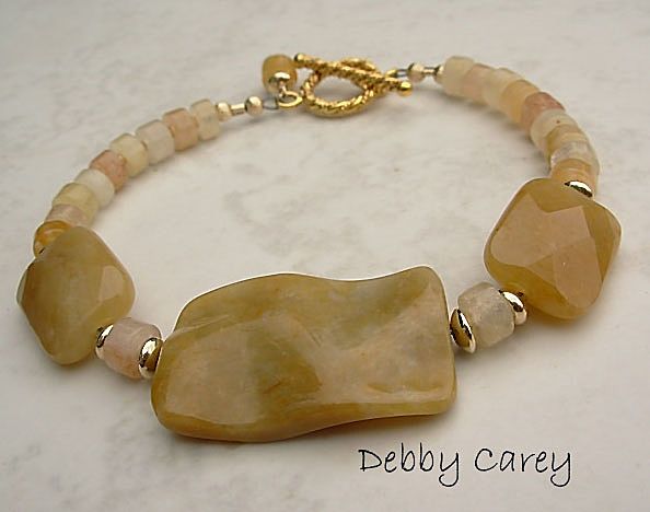 Yellow Jasper, Natural Jade Bracelet & 14K Gold Fill Bracelet Yellow Jasper, Natural Jade Bracelet & 14K Gold Fill Bracelet