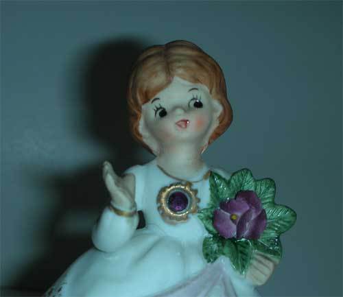 Vintage Japan birthday gem girl figurine Vintage Japan birthday gem girl figurine