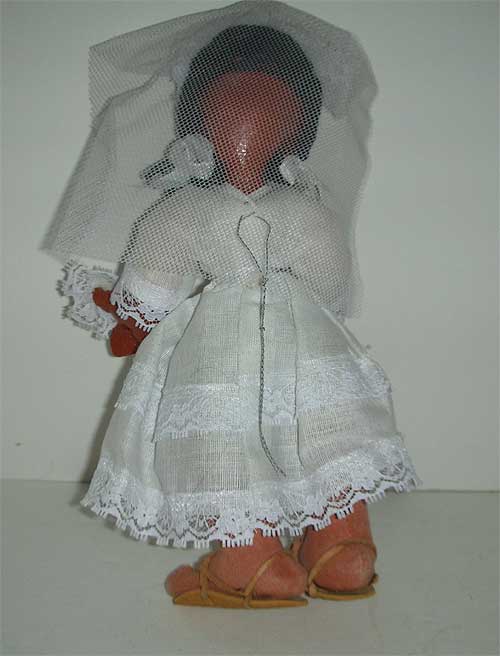 Unique Mexican Indian doll in white wedding dress Unique Mexican Indian doll in white wedding dress