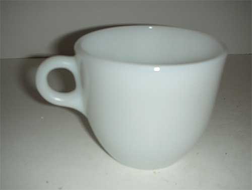 St. Denis Fire King white cup St. Denis Fire King white cup