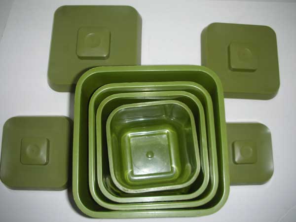 Retro Avocado square Canister Set Retro Avocado square Canister Set