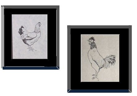 Pen and Ink Drawing-Chicken-Rooster-Art-Black and White Art. Pen and Ink Drawing-Chicken-Rooster-Art-Black and White Art.