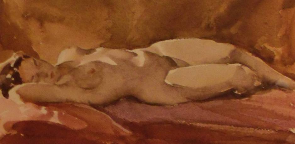 Nude Lady Watercolor by Tore Asplund Artist Nude Lady Watercolor by Tore Asplund Artist