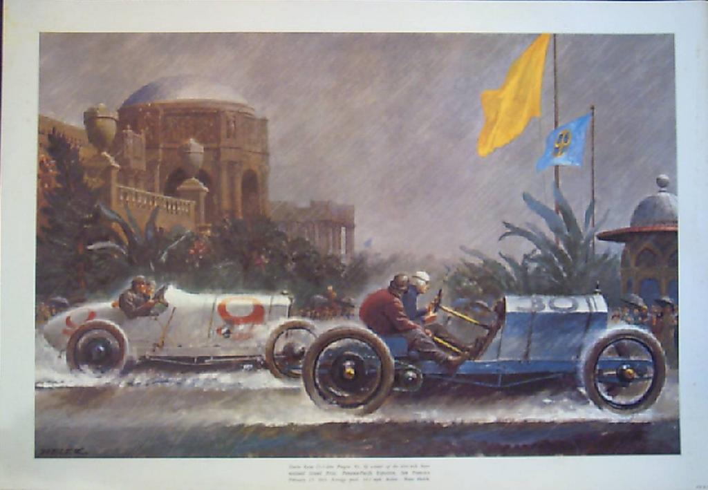 Helck Painting-Racing Lithograph - Peter Helck Helck Painting-Racing Lithograph - Peter Helck