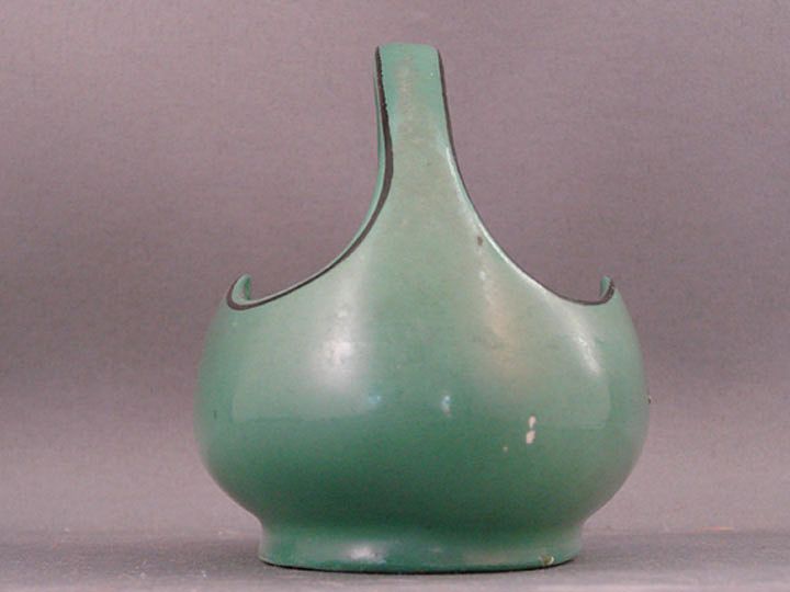 Small Oblong Green Czechoslovakia Basket Small Oblong Green Czechoslovakia Basket