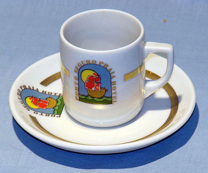 Porcelain demitasse cup Porto Seguro Praia Hotel Brazil Porcelain demitasse cup Porto Seguro Praia Hotel Brazil