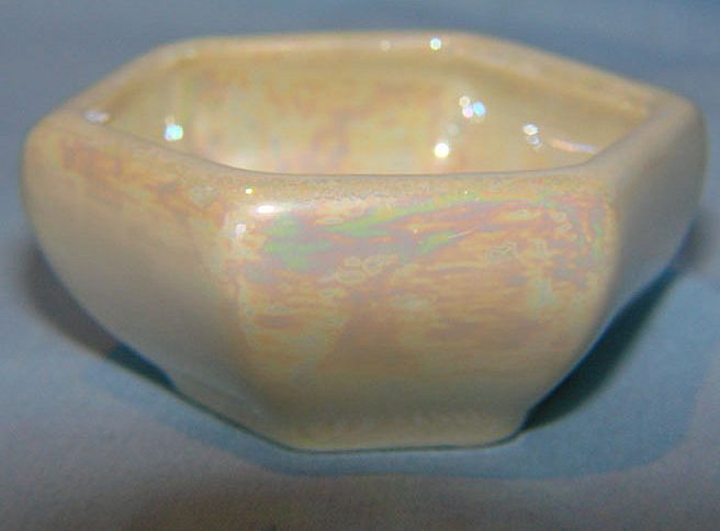TK Czechoslovakia hexagonal luster open salt TK Czechoslovakia hexagonal luster open salt