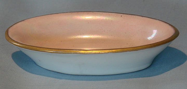 O & E. G. oblong pink luster salt dip O & E. G. oblong pink luster salt dip