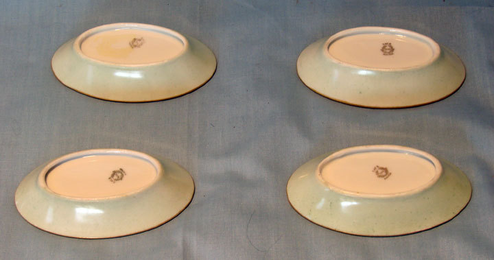 O & E.G. Royal Austria set of 4 oblong salt dips with daisies O & E.G. Royal Austria set of 4 oblong salt dips with daisies