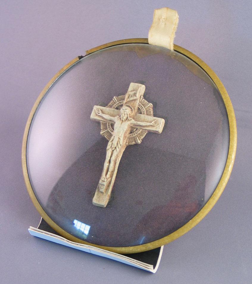 c1938 Crucifix Under Convex Glass c1938 Crucifix Under Convex Glass