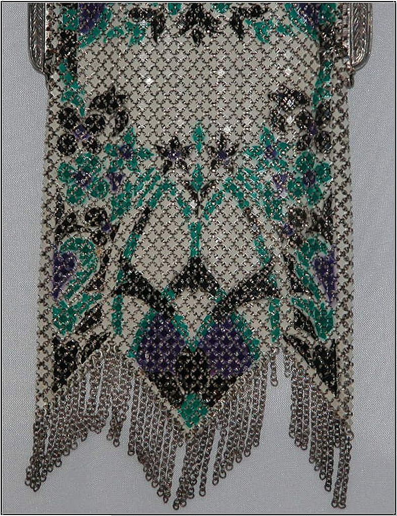 Art Deco Mandalian Mesh Purse, Blue and Turquoise Art Deco Mandalian Mesh Purse, Blue and Turquoise