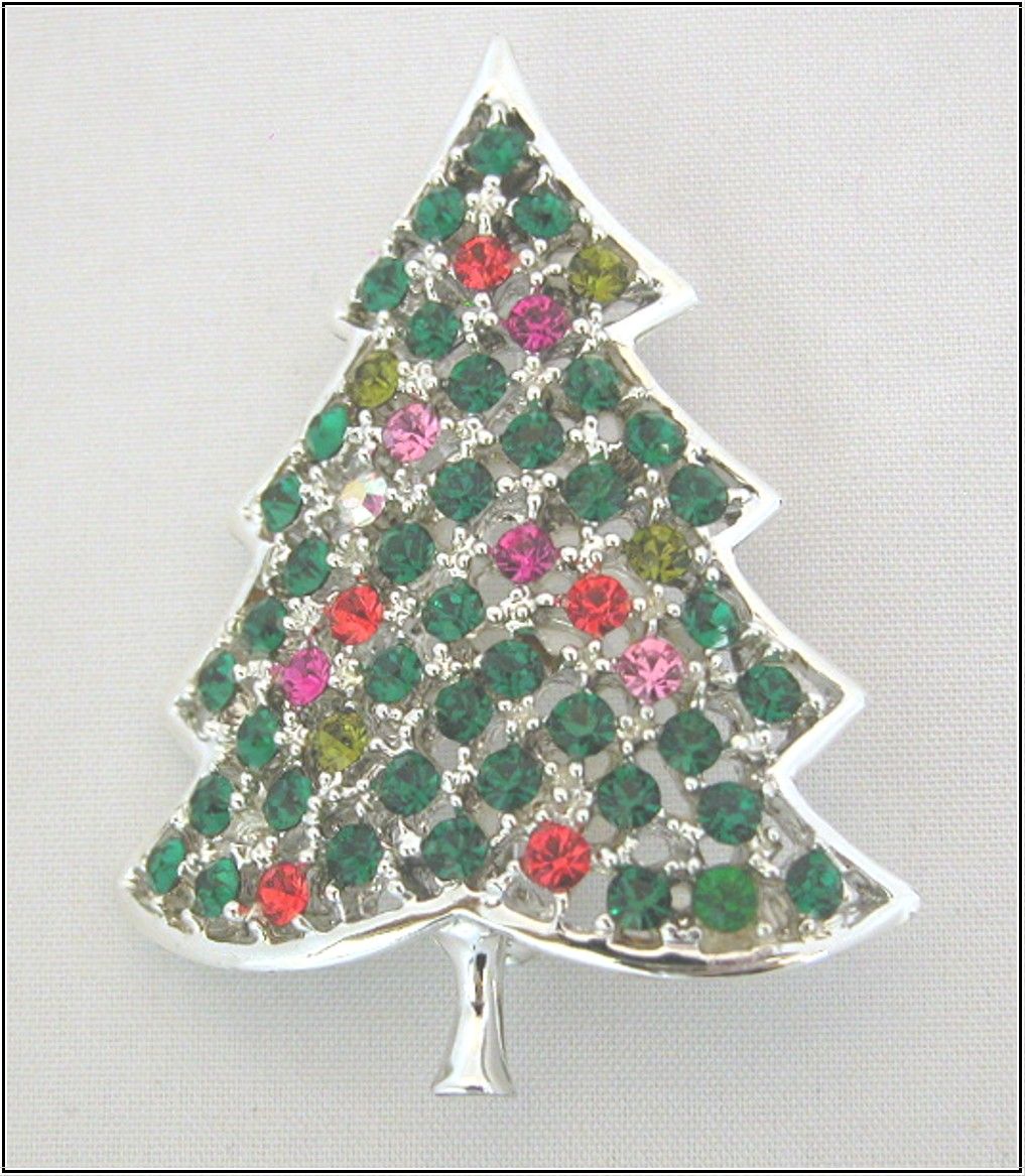 Kramer of New York Rhinestone Christmas Tree Pin Kramer of New York Rhinestone Christmas Tree Pin
