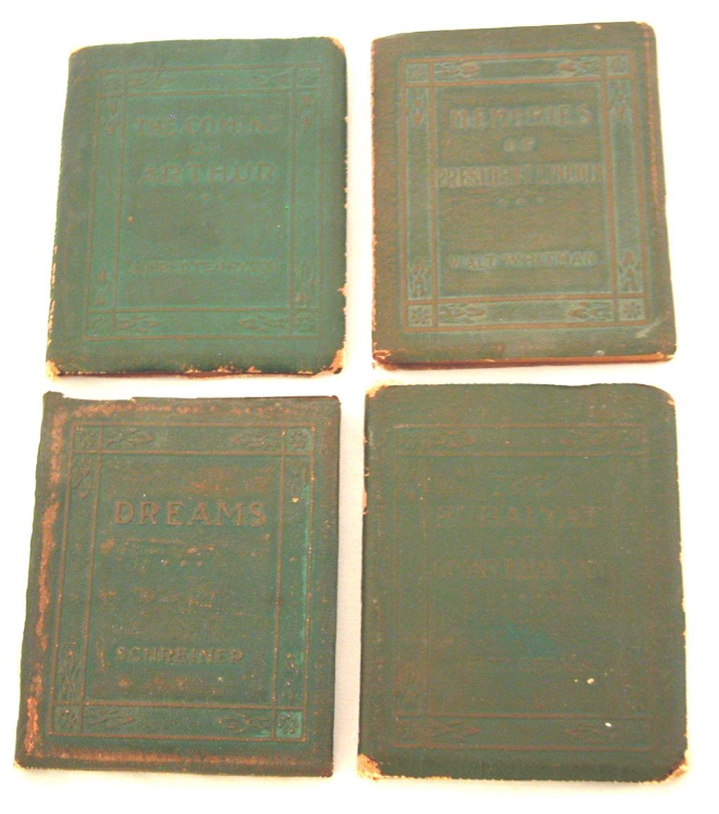 2 for $10 Little Leather Library Collection, c1920-1924, Miniature Books, Green, Brown & Red Leatherette STOCKING STUFFERS 2 for $10 Little Leather Library Collection, c1920-1924, Miniature Books, Green, Brown & Red Leatherette STOCKING STUFFERS