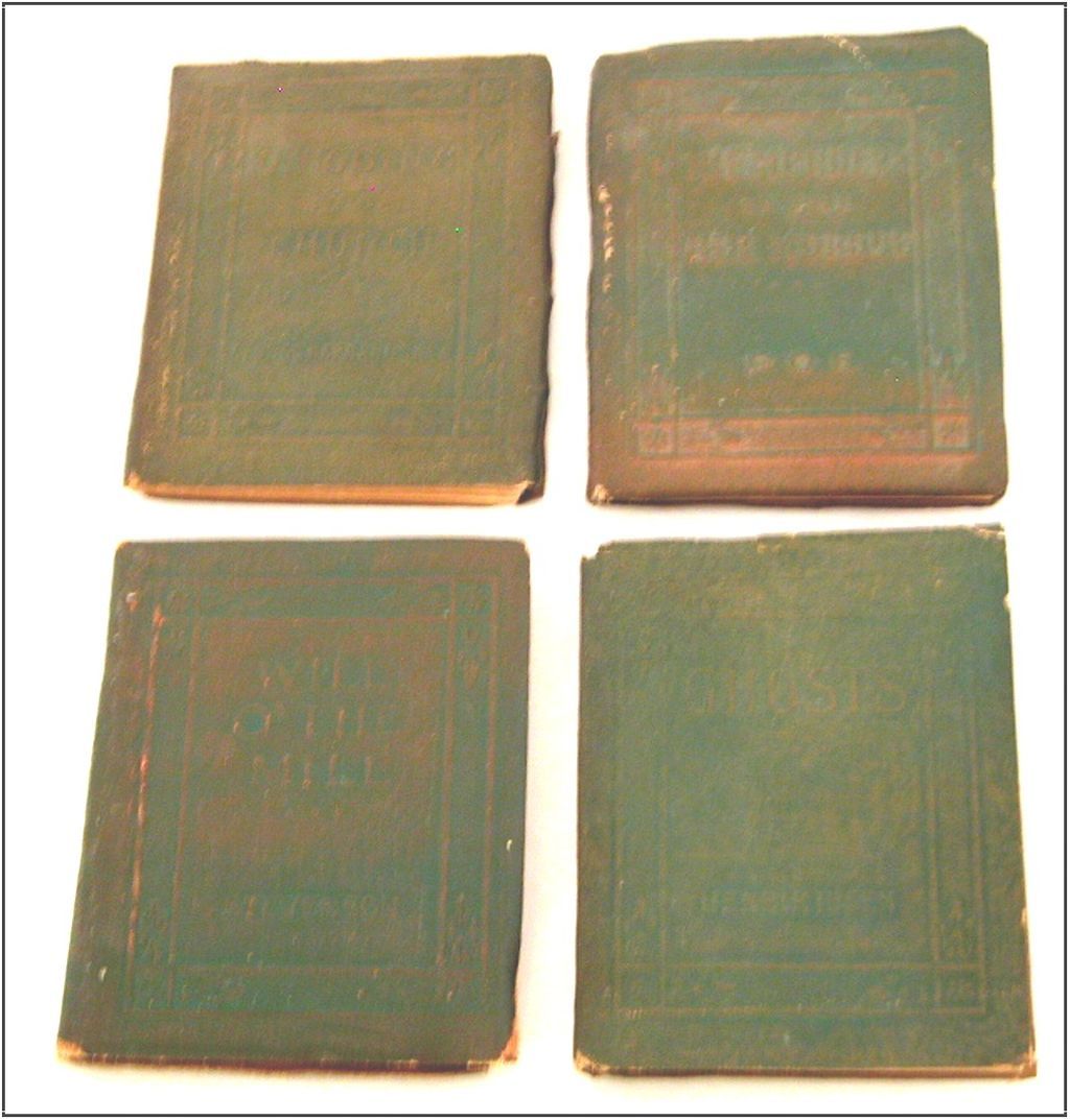 2 for $10 Little Leather Library Collection, c1920-1924, Miniature Books, Green, Brown & Red Leatherette STOCKING STUFFERS 2 for $10 Little Leather Library Collection, c1920-1924, Miniature Books, Green, Brown & Red Leatherette STOCKING STUFFERS