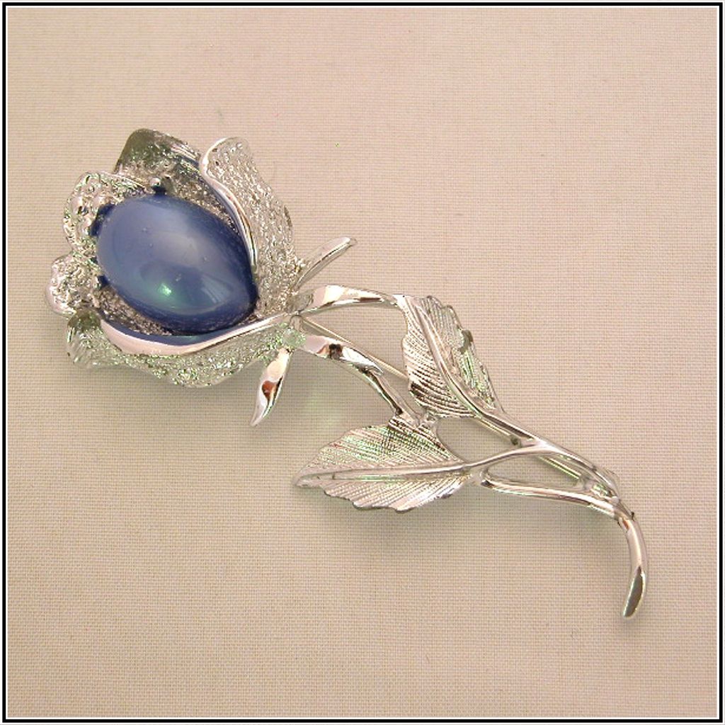 Vintage Emmons Blue Moonglow Floral Pin Vintage Emmons Blue Moonglow Floral Pin