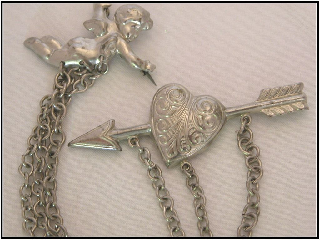Cupid & Arrow Double Pin, Valentine Pin Cupid & Arrow Double Pin, Valentine Pin
