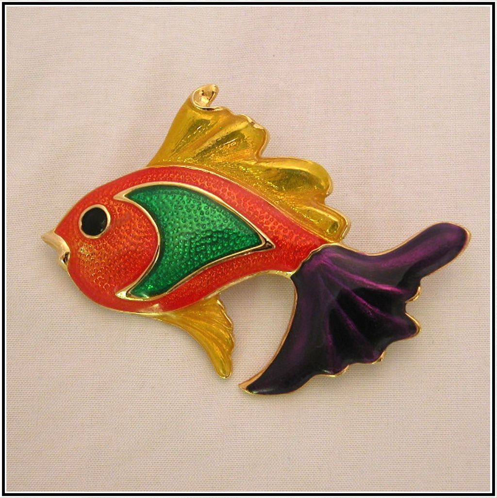 Whimsical Figural Enamel Fish Pin Whimsical Figural Enamel Fish Pin