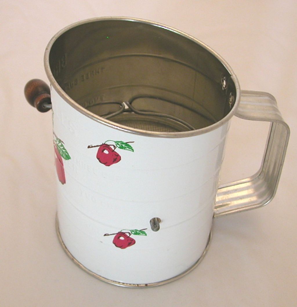 Bromwell's Flour Sifter with Apple Pattern Bromwell's Flour Sifter with Apple Pattern
