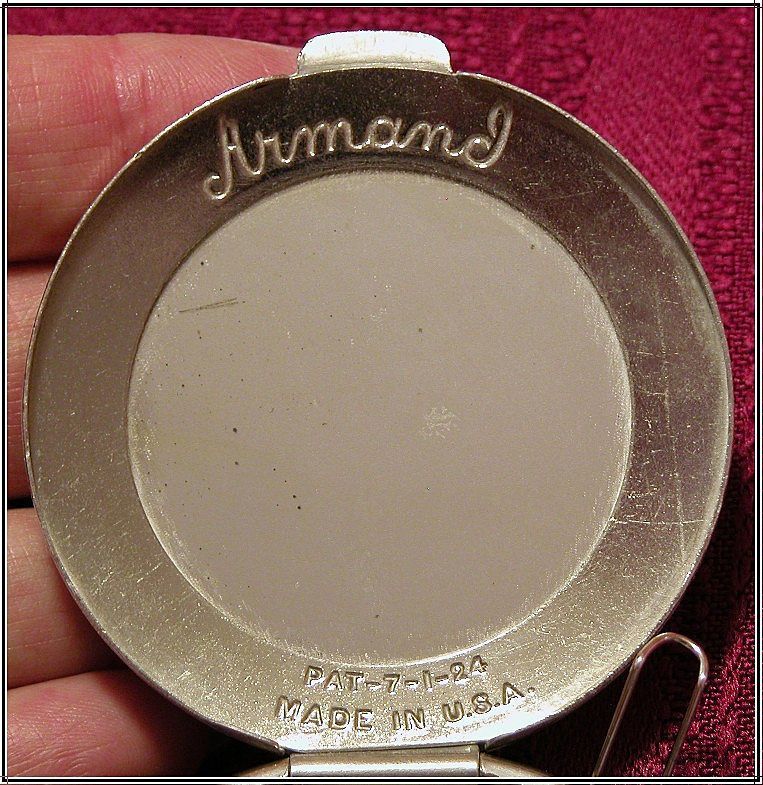 c1920s Armand Silverplate Cameo Silhouette Compact, Book Piece c1920s Armand Silverplate Cameo Silhouette Compact, Book Piece