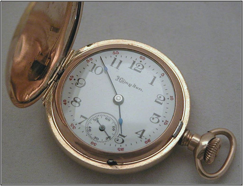 Dueber Hampden Ladies Pocket Watch, 14K G.F., ca 1914, Size 0 Diadem Hunter Case Dueber Hampden Ladies Pocket Watch, 14K G.F., ca 1914, Size 0 Diadem Hunter Case
