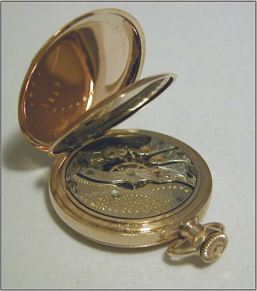 Dueber Hampden Ladies Pocket Watch, 14K G.F., ca 1914, Size 0 Diadem Hunter Case Dueber Hampden Ladies Pocket Watch, 14K G.F., ca 1914, Size 0 Diadem Hunter Case