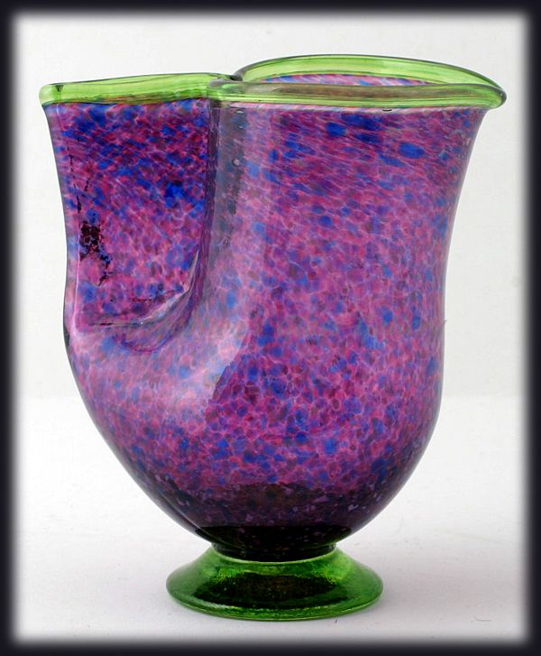 Amethyst Art Glass Pitcher Signed FISH Local Seattle Artist Hand Blown Glass Amethyst Art Glass Pitcher Signed FISH Local Seattle Artist Hand Blown Glass