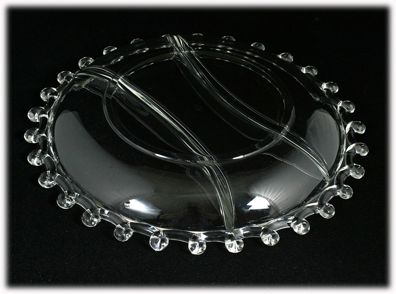 Heisey Lariat 3 Part Relish Dish Vintage Elegant Glass Crystal 1940s Heisey Lariat 3 Part Relish Dish Vintage Elegant Glass Crystal 1940s