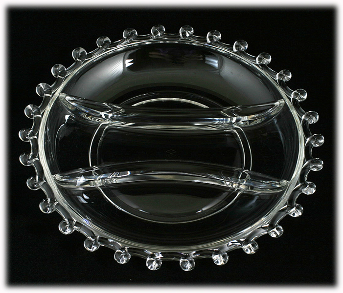 Heisey Lariat 3 Part Relish Dish Vintage Elegant Glass Crystal 1940s Heisey Lariat 3 Part Relish Dish Vintage Elegant Glass Crystal 1940s