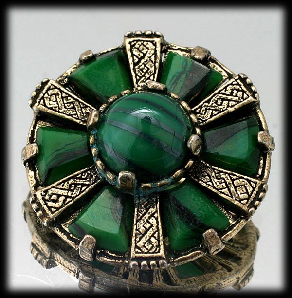 Green Gold Colored Celtic Style Miracle Brooch Green Gold Colored Celtic Style Miracle Brooch