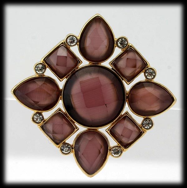 Monet Amethyst Rhinestone Diamond Shaped Brooch Monet Amethyst Rhinestone Diamond Shaped Brooch