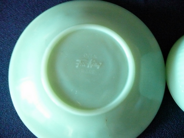Fire King Jane Ray Jadite Cup and Saucer Fire King Jane Ray Jadite Cup and Saucer