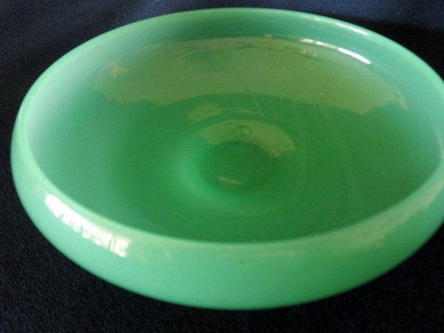 Footed Jadite Clambroth Dish Footed Jadite Clambroth Dish
