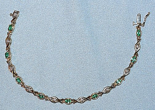 Vintage 14K Yellow Gold, Diamond & Tourmaline bracelet Vintage 14K Yellow Gold, Diamond & Tourmaline bracelet