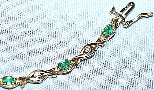 Vintage 14K Yellow Gold, Diamond & Tourmaline bracelet Vintage 14K Yellow Gold, Diamond & Tourmaline bracelet