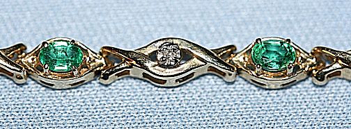 Vintage 14K Yellow Gold, Diamond & Tourmaline bracelet Vintage 14K Yellow Gold, Diamond & Tourmaline bracelet
