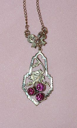 Victorian 10 Karat Necklace and Ruby Pendant Victorian 10 Karat Necklace and Ruby Pendant