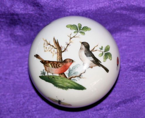Herend Porcelain Rothschild Covered Pin Dish Herend Porcelain Rothschild Covered Pin Dish