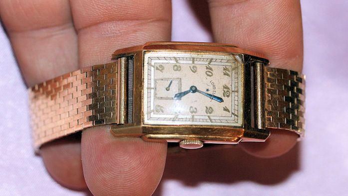 Vintage 1930s Lord Elgin 18K YG wrist watch with a 14K YG bracelet Vintage 1930s Lord Elgin 18K YG wrist watch with a 14K YG bracelet