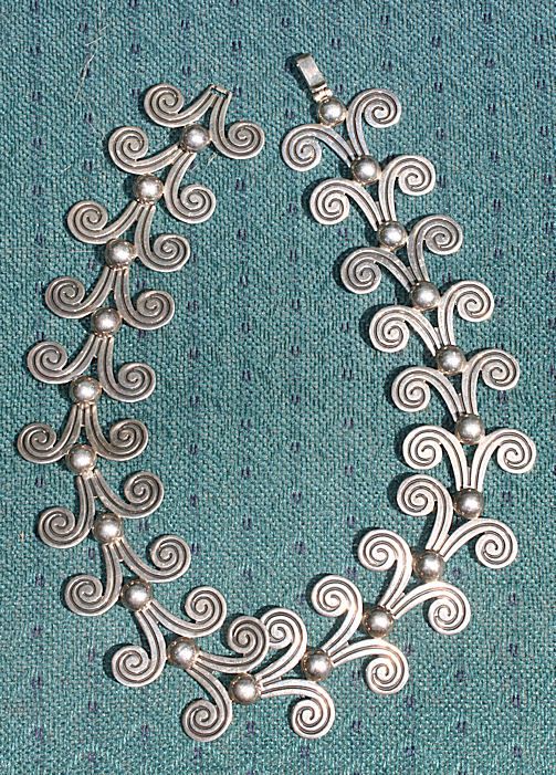 Handmade Designer 18.25 inches Sterling Silver Necklace marked MBN Handmade Designer 18.25 inches Sterling Silver Necklace marked MBN