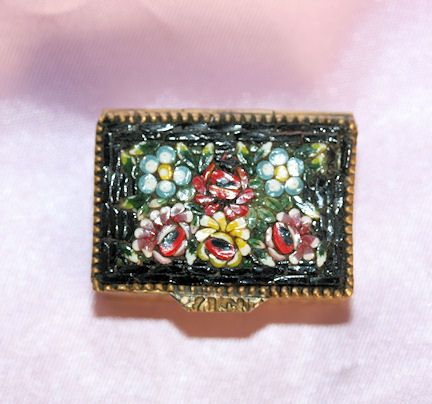 Mosaic and Decorated Brass Box from Italy Mosaic and Decorated Brass Box from Italy
