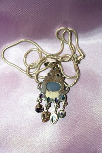 Sterling Necklace and Pendant w/ Moonstones & Gems Sterling Necklace and Pendant w/ Moonstones & Gems